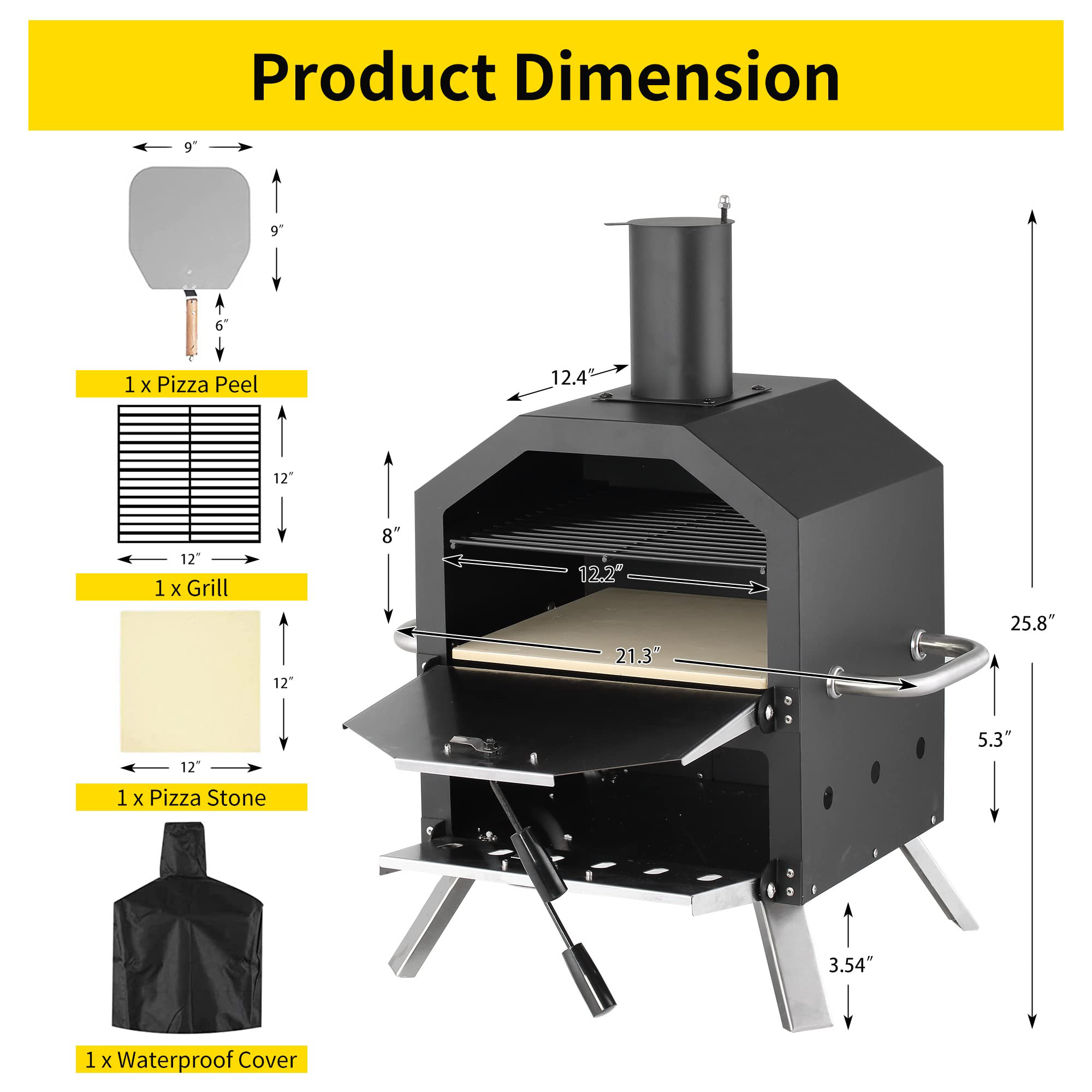Grill Your Way to Perfection with Our Custom Logo 12" Camping Outdoor Baking Peel Stone
