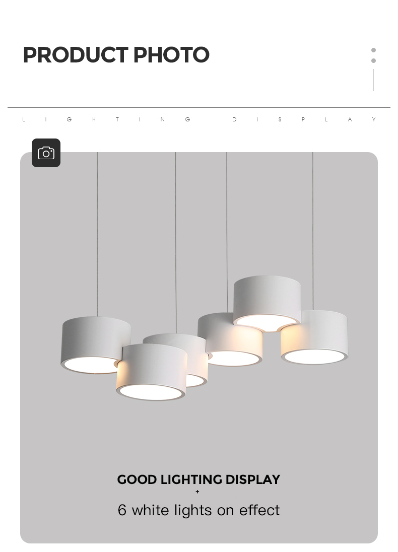 Modern Simple circular Chandelier Dining Room Kitchen Living Room white Chandelier (WH-MI-396)