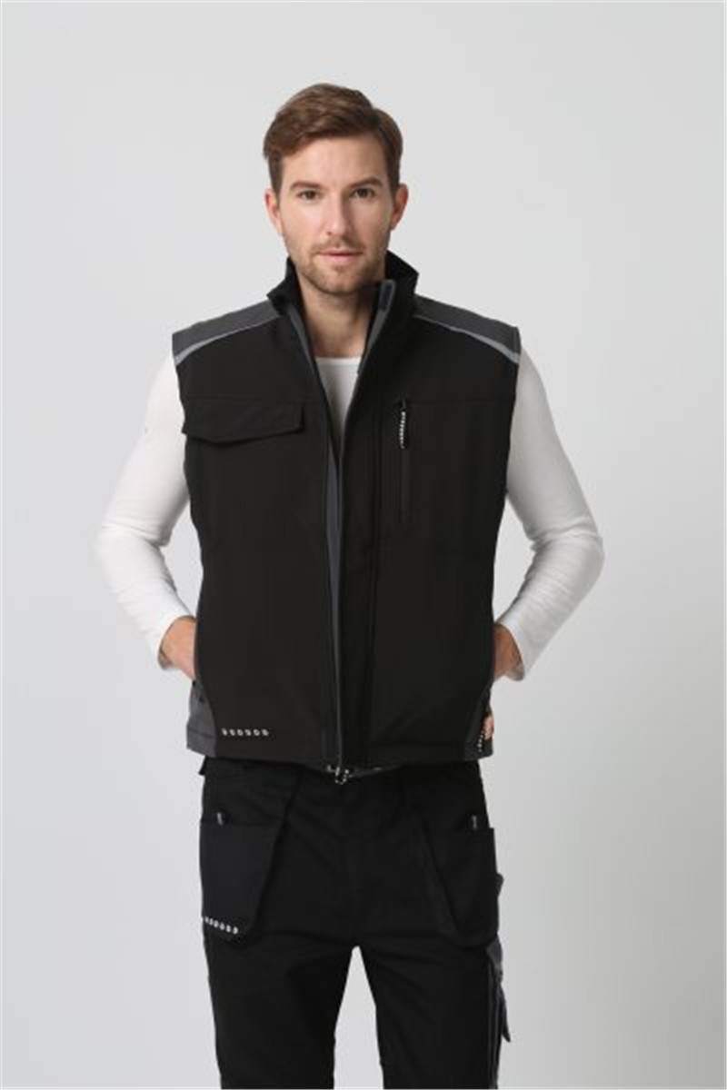 Men'S Cold Weather Workwear Winter Work Vest With Micro Fleece Collar