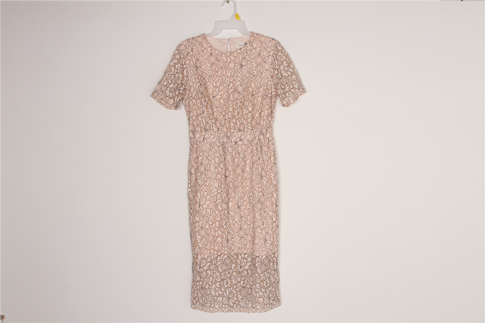 Concept Club 65% Nylon 35% Cotton Office Ladies Knitted Short Sleeve Dress