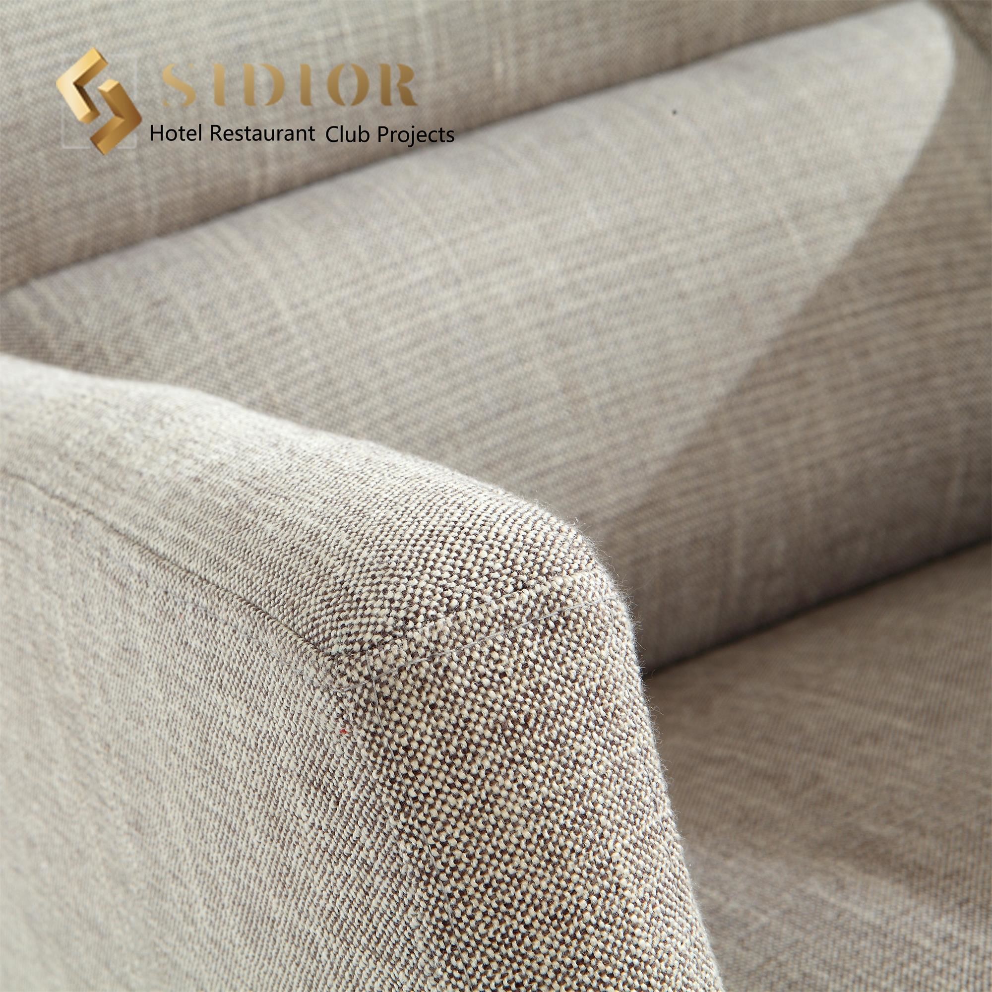 Dried Solid Wood Fabric Gray Upholstered Dining Chairs H860mm For Hotel