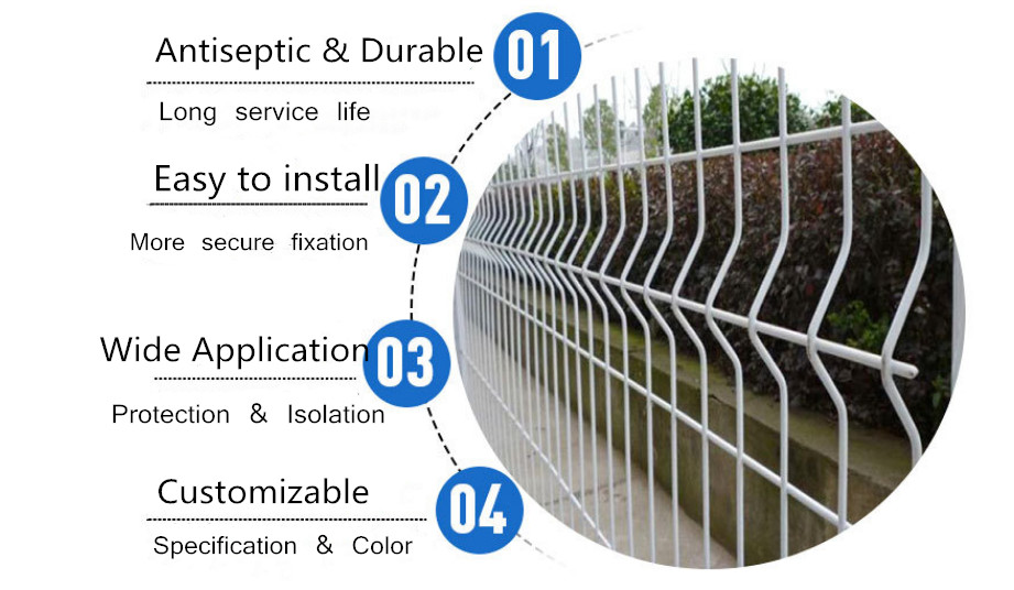 Powder Coated V Mesh Security Fencing H2.23m 3D Wire Mesh Fence