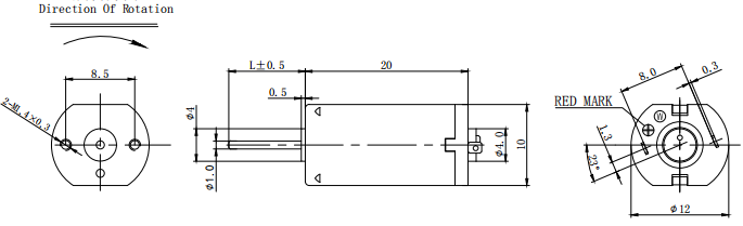 FF-N30 Mini Motor Drawing /Dimension Reference