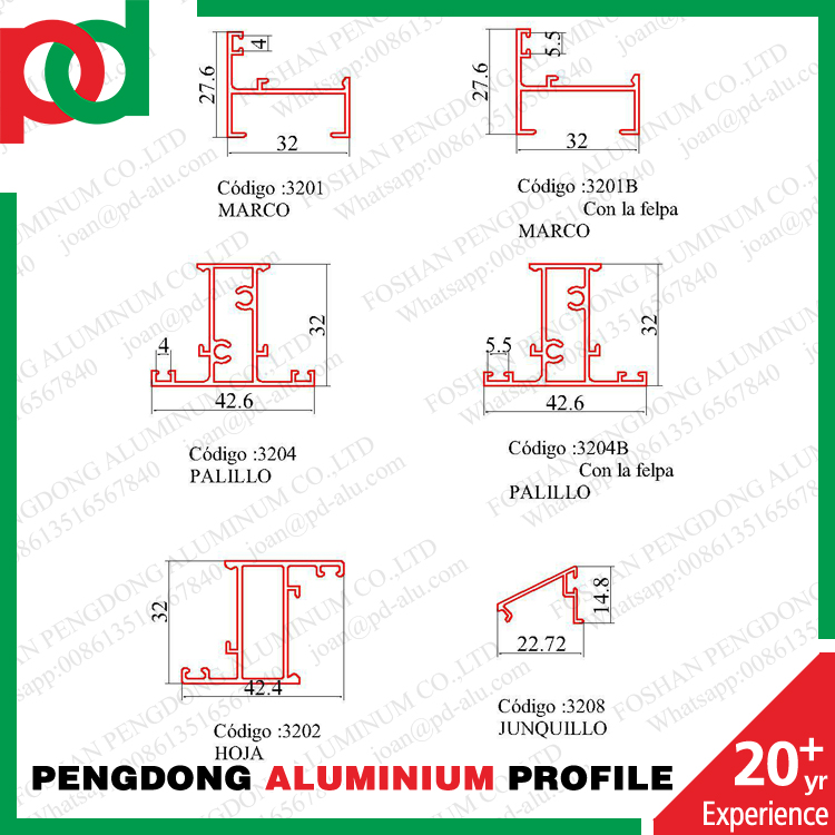 Linea 32 Aluminum Profiles Economic Project Window Frame To Chile And Bolivia