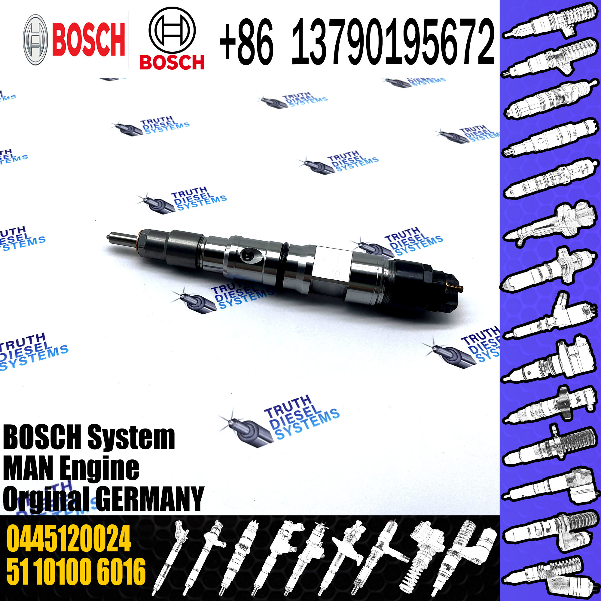 fuel injector 0445120044 0445120024 51101006049 for MAN for TGA truck more models