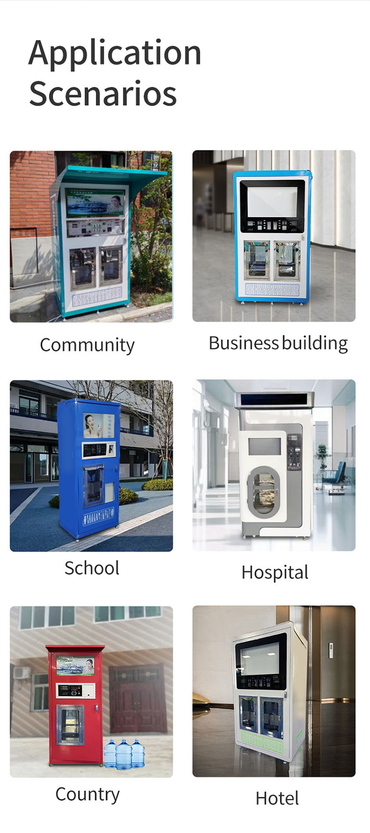 Self-service Reverse Osmosis 1600 Gallon IC Card Drinking Water Vending Machine and Water Vending Machine