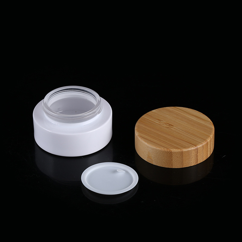 Customized Colors Skin Care Glass Bottle Jar Packaging Bamboo Products 5g15g 20g 30g 50ml 100ml 150ml 200ml 4oz 8oz