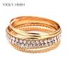 Buy cheap VICKY.HSIEH Gold Tone Crystal Rhinestone Smooth and Twisted Texture Bangle from wholesalers