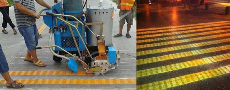 Thermoplastic Vibration Road Line Marking Machine Line Width 15cm 20cm 30cm 45cm