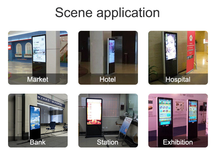 Interactive Touch Screen LCD Advertising Player , Intelligent Digital Kiosk Display