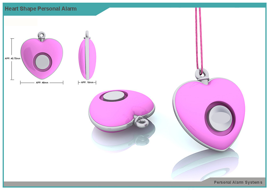 Heart Shape Self defense mini key personal security alarm with 130DB siren for the lady/student etc