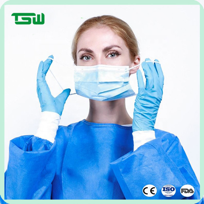 TYPE IIR PFE 99% PP Meltblown Tie On Surgical Face Mask