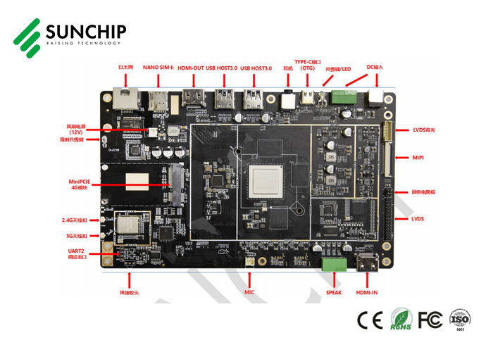 RK3588 8K Embedded System Board 8K Video AI 8G RAM Android 12 DP HD RS232