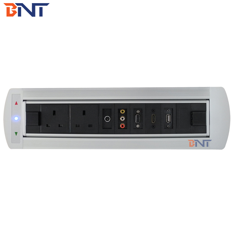 Hidden tabletop electric rotating UK power socket outlet
