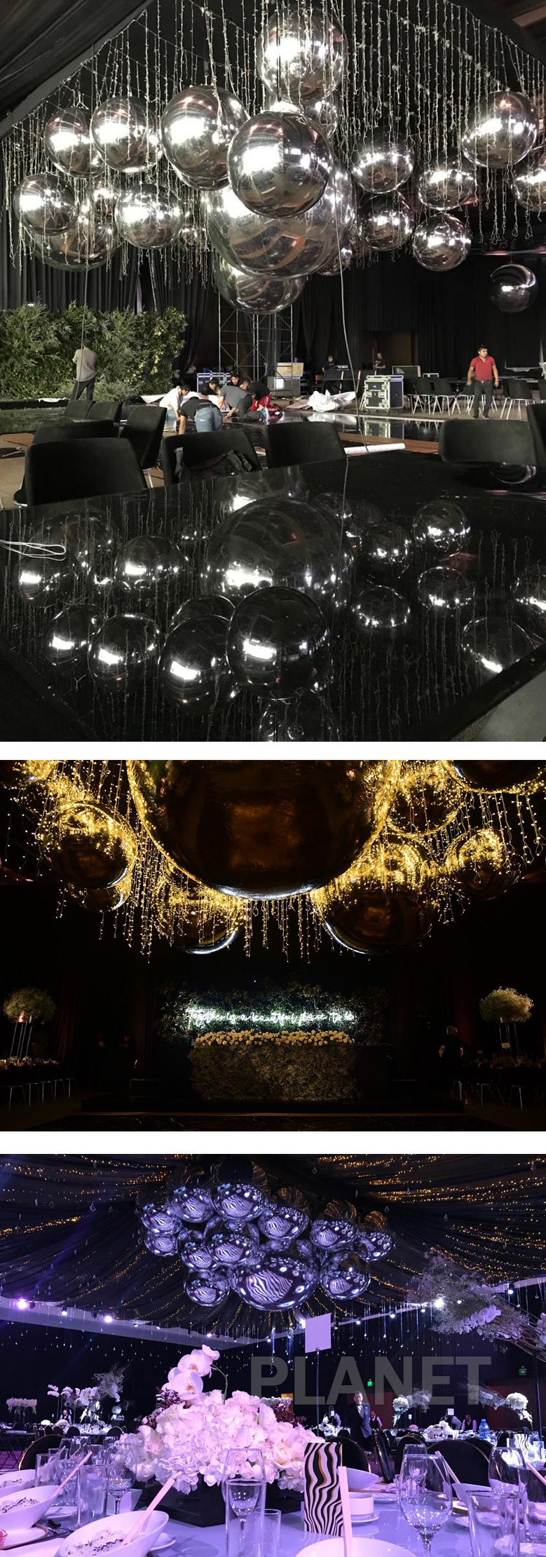 Durable Gold Inflatable Mirror Ball For Event Decoration EN71 EN14960 CE