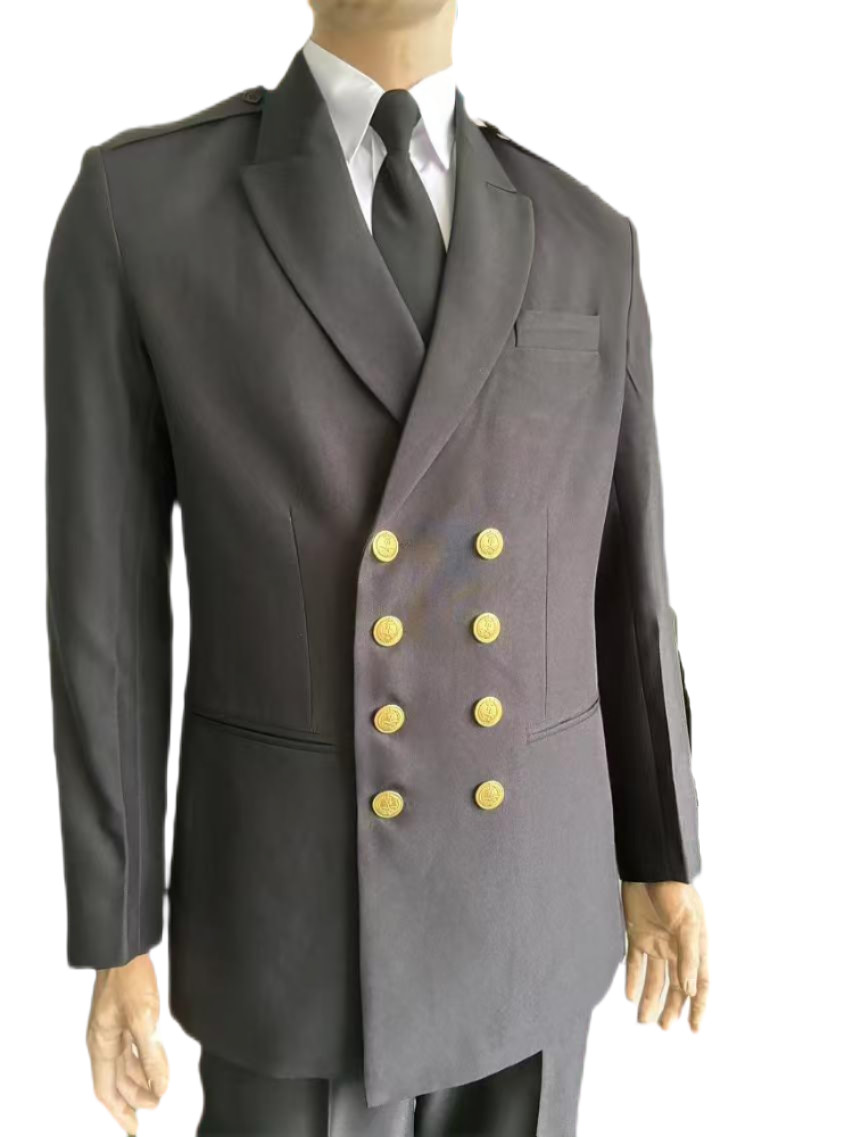 Classic Black Ceremonial Uniform 40 Polyester 60 Cotton Material For Formal Events