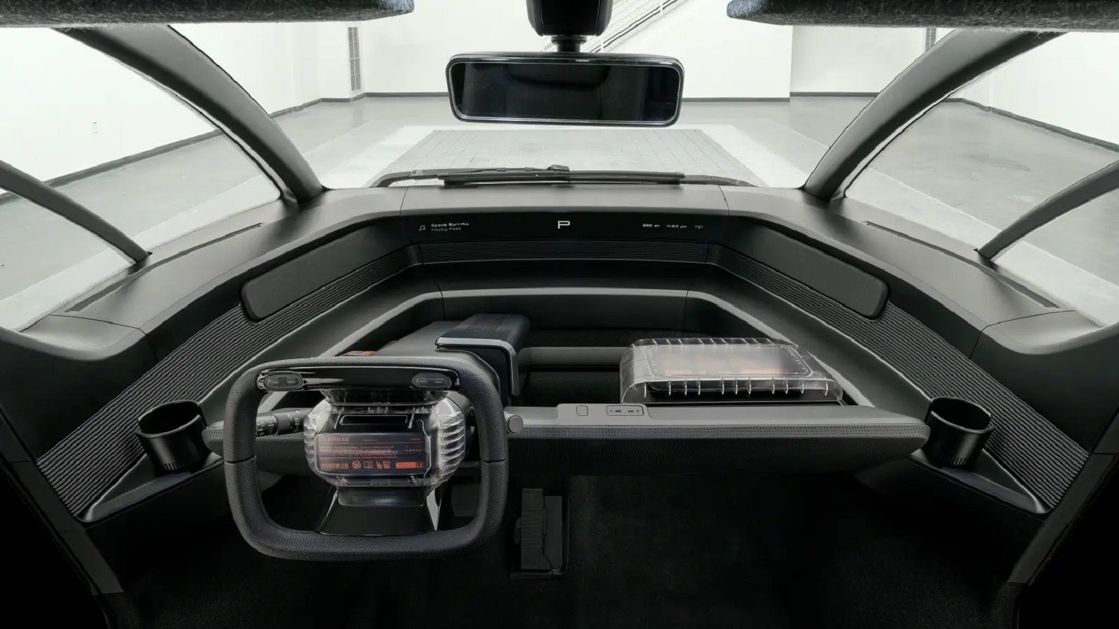 A parked Canoo pickup truck