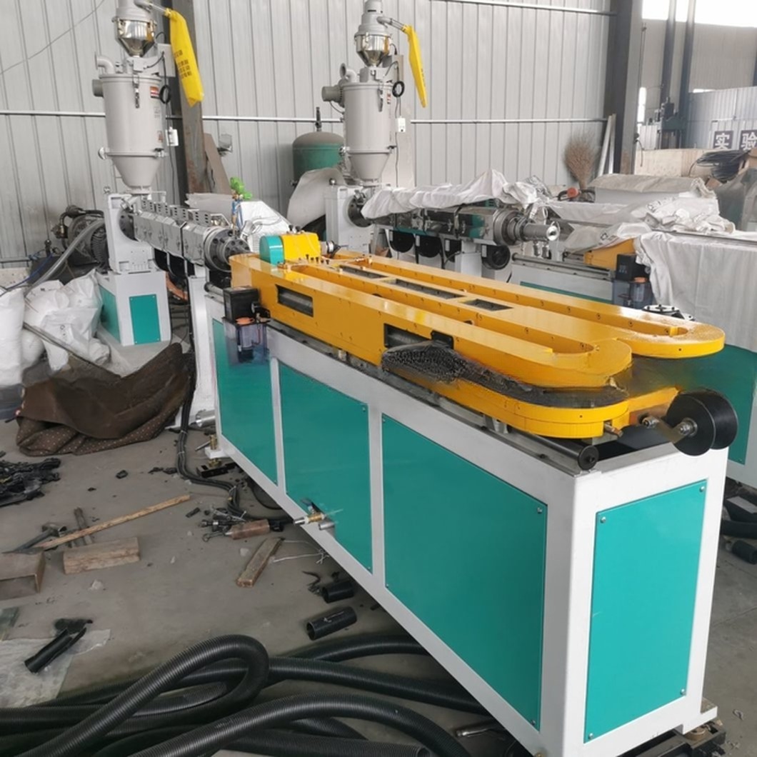 Plastic PP PE PA Flexible Single Corrugated Pipe Production Line / Shisha Pipe Extruder Machine