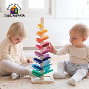  Montessori Baby Wooden Petal Tree Building Blocks Toy Children
