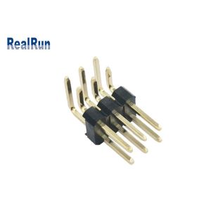 PBT PA6T PCB Pin Header Connector Right Angle H2.5 Gold Plating IATF 16949