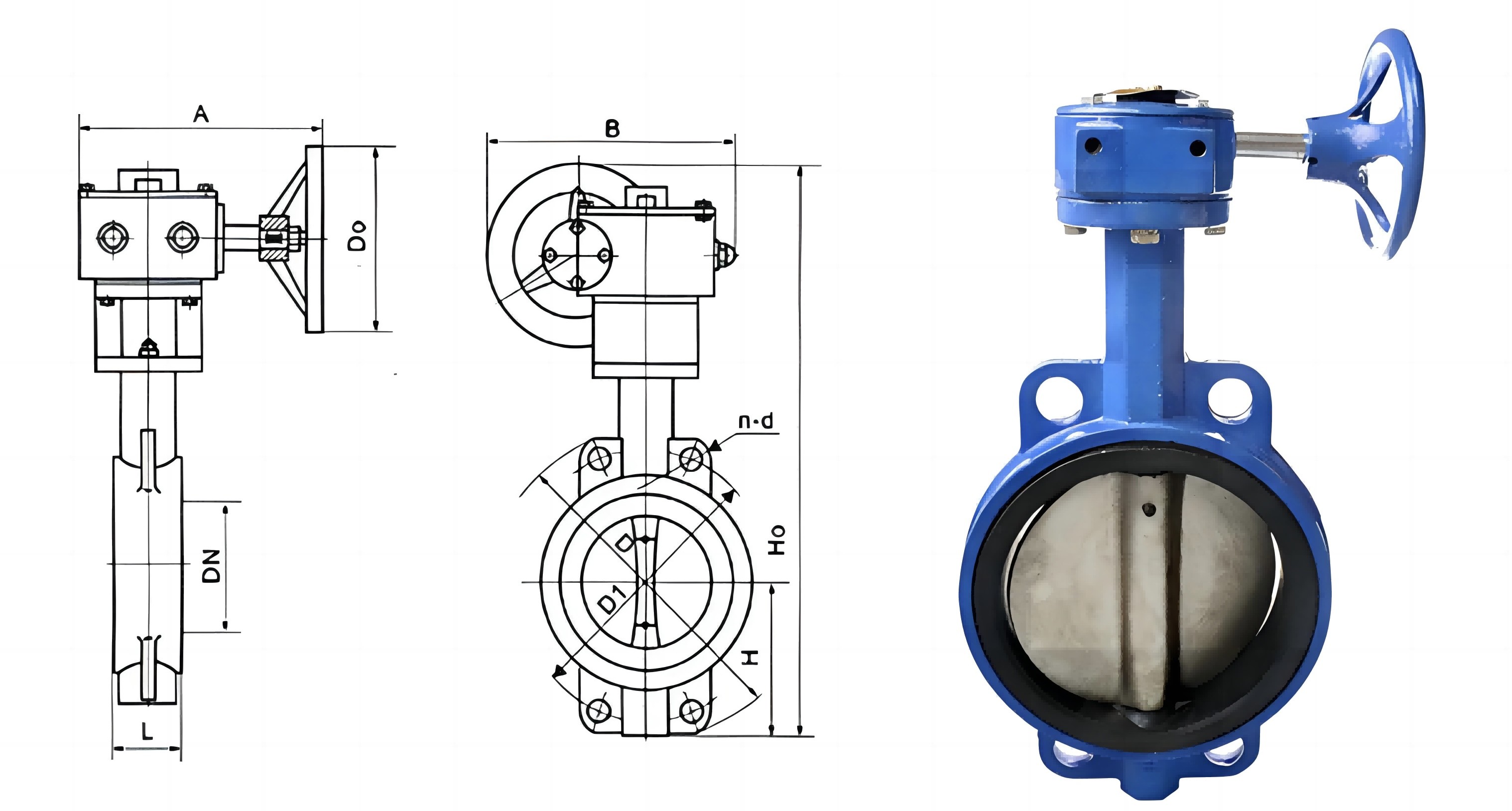 ANSI 150LB Soft Seal Turbine Butterfly Valve Ductile Iron Body