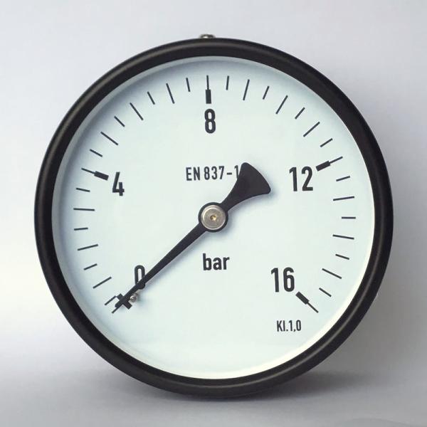 100mm Painted Steel Case 16 bar KL 1.0 Lower Back Mounting Utility Pressure