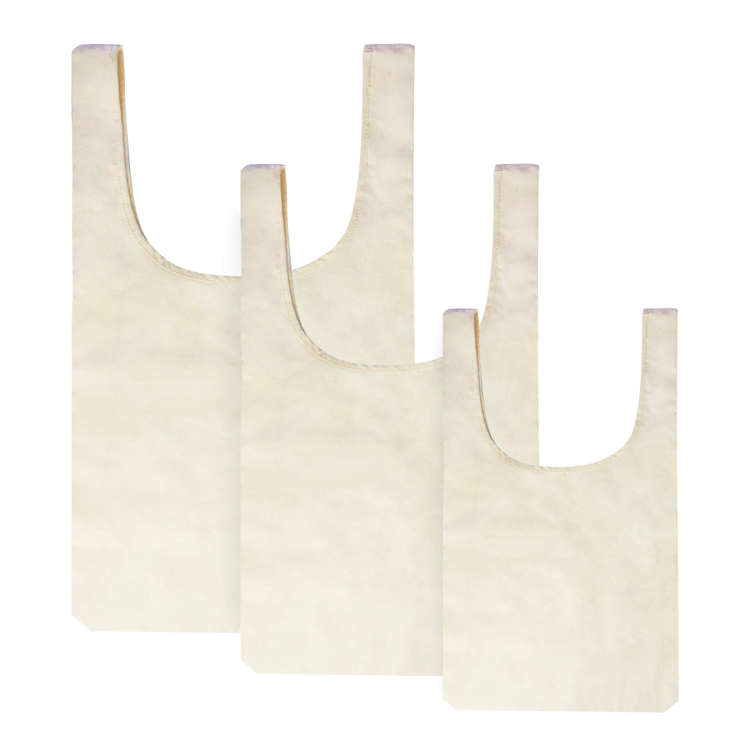 OEM Convenient Fancy Organic Cotton Tote Bags Bulk Natural White Color With Logo