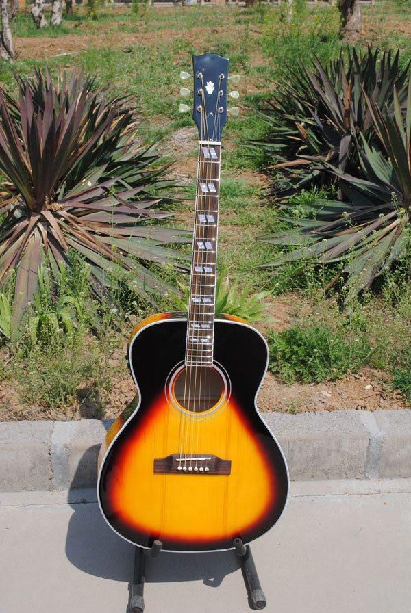 Free shipping sunburst J200 acoustic guitar,fishman EQ acoustic guitar