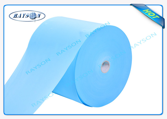 60g Blue And White Spun bond Polypropylene Non Woven Fabric Flat Water Smooth Surface Repellent