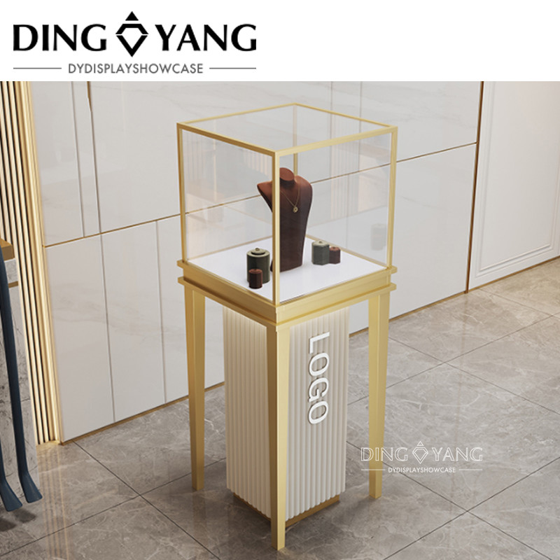 Golden White Jewellery Display Counters , Color Size Can Be Custom Design Style Can Be Choosed Budget Can Be Adjusted