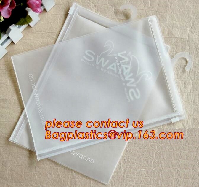hanger bag with zip lock on the top,Frosted Zip lockk bag EVA PVC hanger bag for clothes, EVA frost drawstring bag, Froste