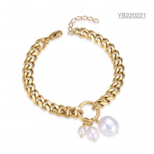 China Saya Gold Rhinestone Bracelet Socialite Brand Pearl Pendant Bracelet on sale
