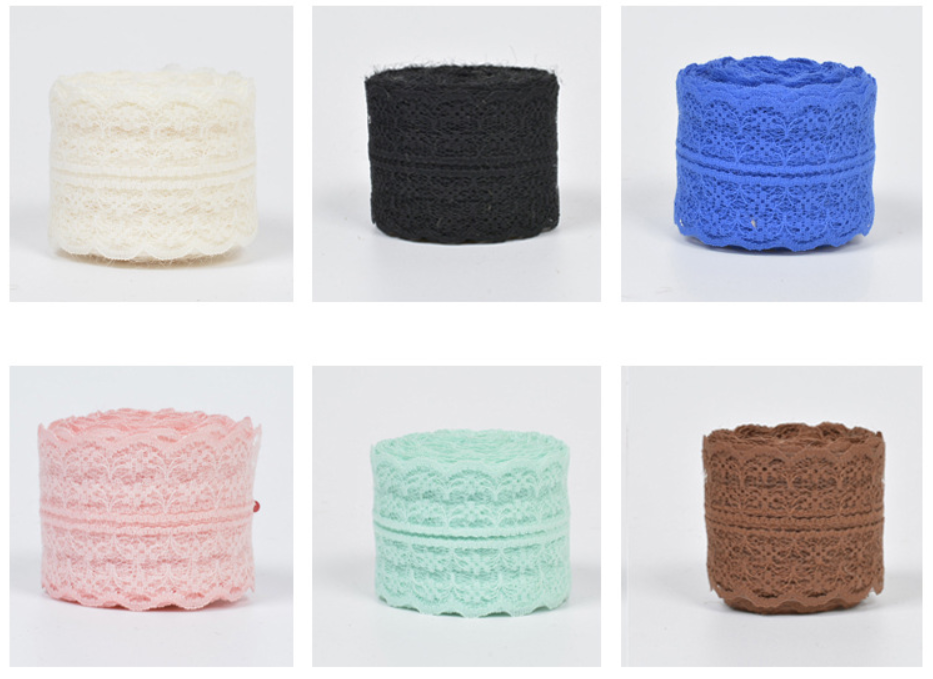 Design Colorful Lace Rice Shape Ribbon Roll for Dry Clothing Garment Decoration Accessories Ramadan Graduation School Gift Packaging