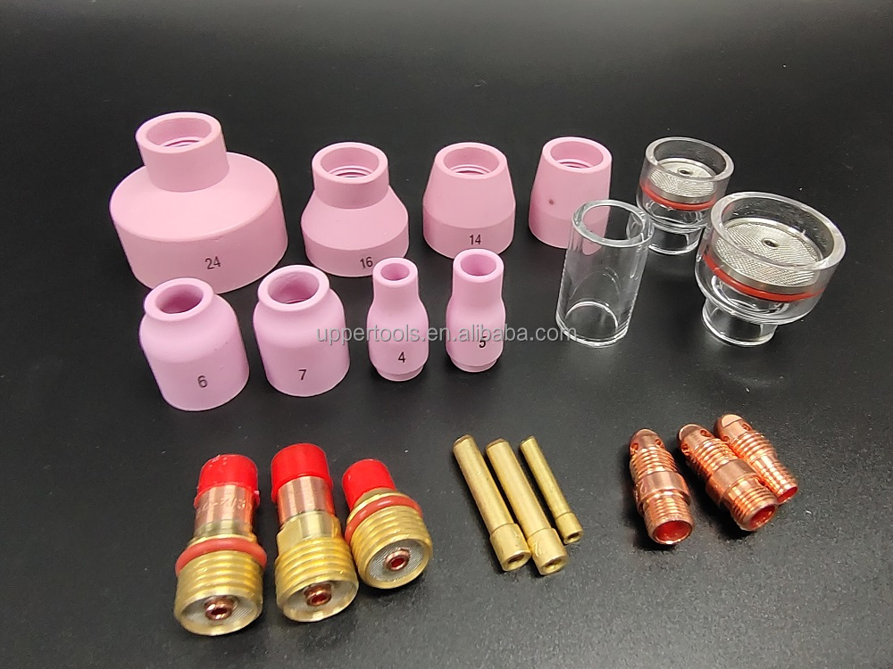 Air/water Cooled TIG Welding Torch Accessories Kit with Stubby Gas Lens and Glass Cup