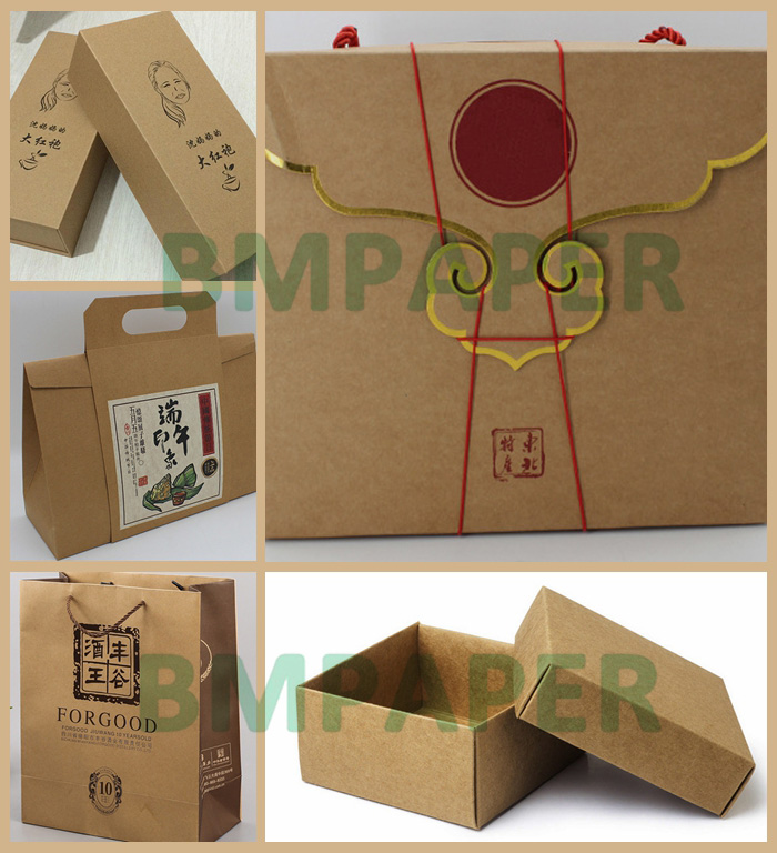 250gsm Brown Kraft Paper For Food Tray Good Folding Resistant 79 x 109cm