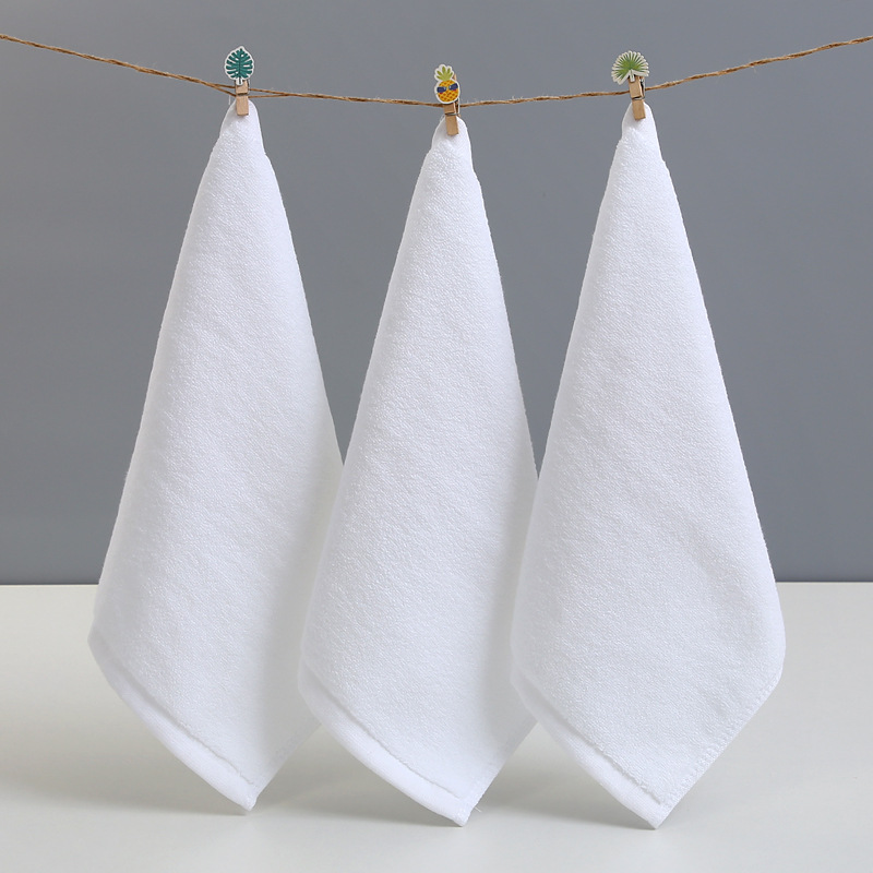 ALL Age Group Rectangle 100% Cotton White Small Square Face Towel for Luxury Hotel