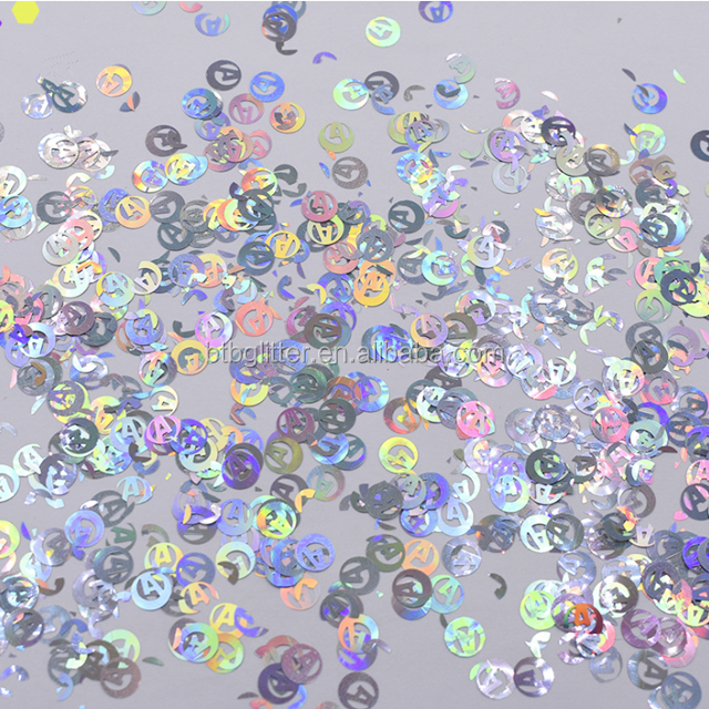 365 Colors Glitter Shaped Letter a in the Circle Glitter Shape Perfect Addition to Indoor Christmas Decoration