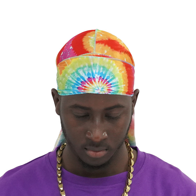 Satin Men Stretchy Cap Hip Hop Design Durag