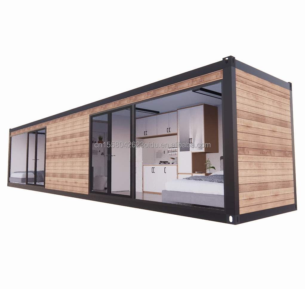 EU 40ft Prefabricated Living Room Container Room with Aluminum Alloy Windows and Galvanized Steel Square Tubes