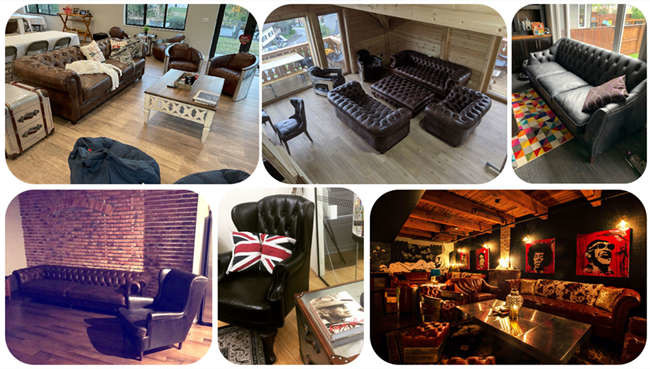 SGS ISO Rivet Scoop Love Aviator Leather Sofa Defaico Furniture