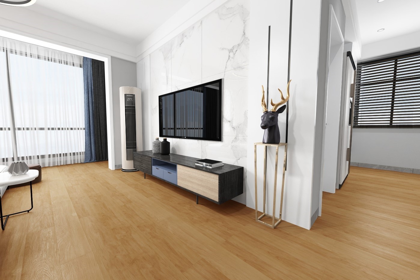 Interior PVC SPC Wood Marble Wall Panel Click Vinyl