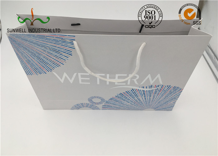 Customized Logo Cardboard Shopping Bags Recycled White Paper Bag With Handle