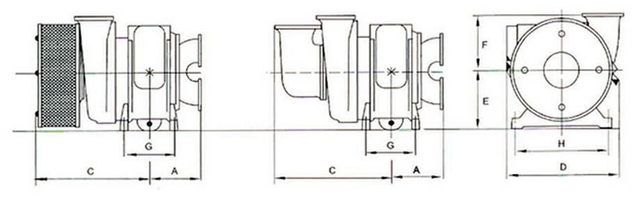 Martine VTC Turbocharger ABB Turbos For VTC214 VTC254 VTC304 Model