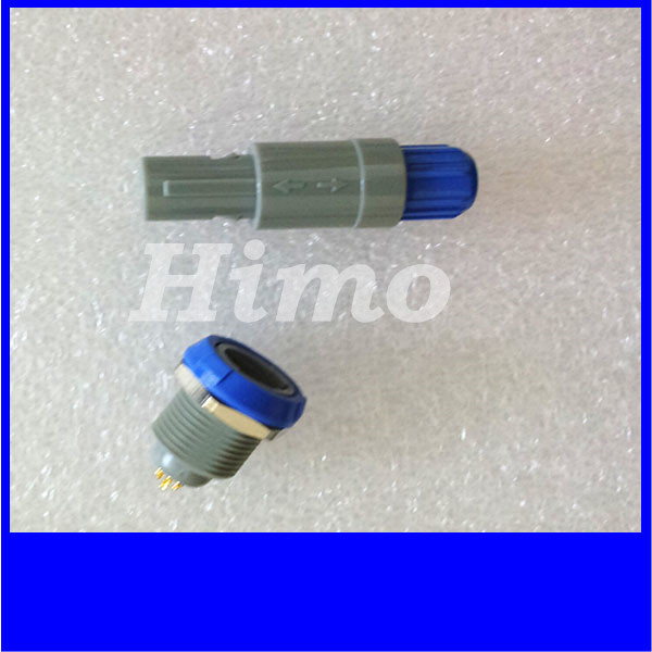 factory price blue color M14 solder 1P series 6pin lemo circular plastic connector PAGPKG straight plug and fixed socket