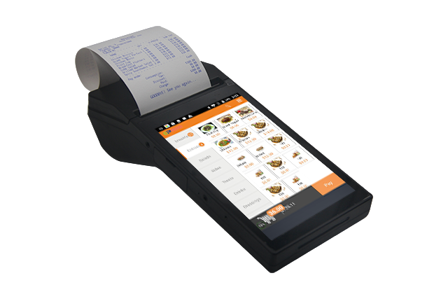 Auto Focus Camera HDD-A7 7 inch HD Screen Mobile Handheld POS Terminal with 80mm Printer