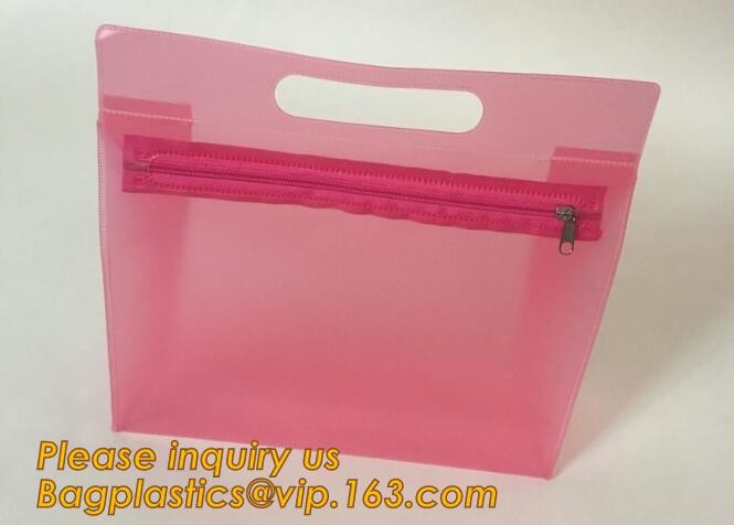 Plastic Bag OEM Custom PVC Loop Handle Image Printed Plastic Shopping Bag,Promotional Clear Waterproof Plastic Cosmetic