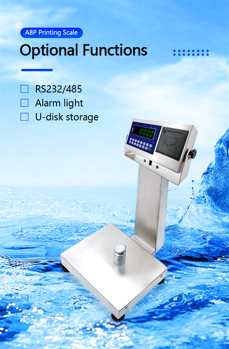 A8SP Printing Small Platform Scale with 6KG Capacity and 22cm*28cm Square Vertical Bar