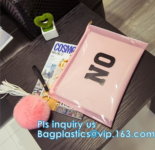 printed OEM logo slider zip lock bags, Slider Undergarment Bag With Lock, vinyl pvc A4 file bag with slider Zip lockkk