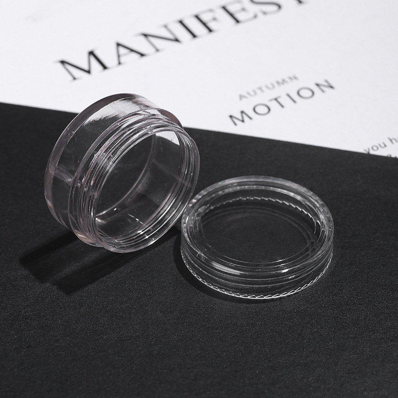 Acrylic 5g 10g 15g 20g 30g Clear Loose Powder Jar Container with Black Lid Customized Colors Eco Friendly Industrial Cosmetic