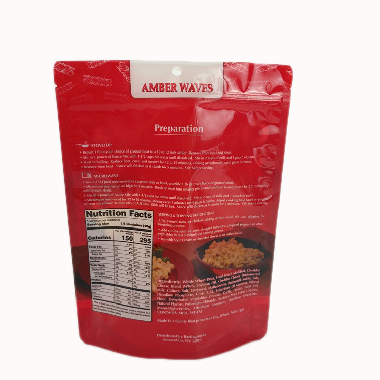 Pizza Skillet Meal Glossy Finish Food Packaging Bags